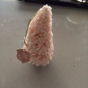 pink fuzzy tree ornament nwt